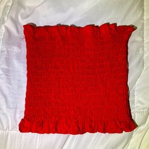 This is an all red tube top